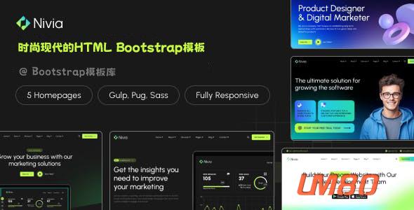 时尚现代的HTML Bootstrap模板 - Nivia